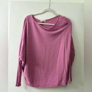 Cherish Bright Pink Sweater w/ Dolman Sleeves Size Large